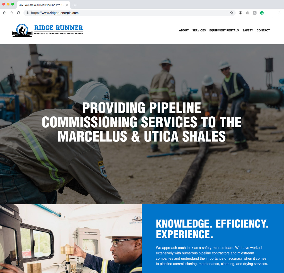 Website upgrade for Ridge Runner Pipeline Commissioning Specialists - Image